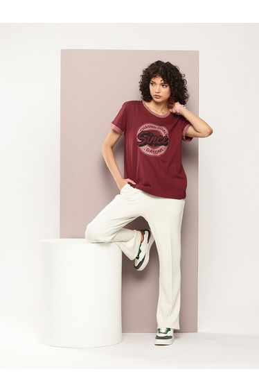 Women Boxy Short Sleeve Printed T-Shirt