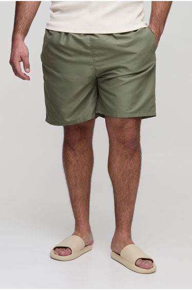 Plus Mid Length Swim Shorts - khaki