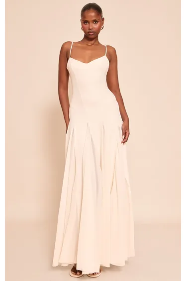 Cream Strappy Maxi Dress