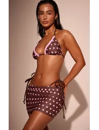 Espresso Polka Dot Mini Beach Skirt - 3