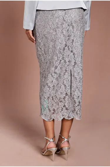 Lace Sequin Pencil Skirt