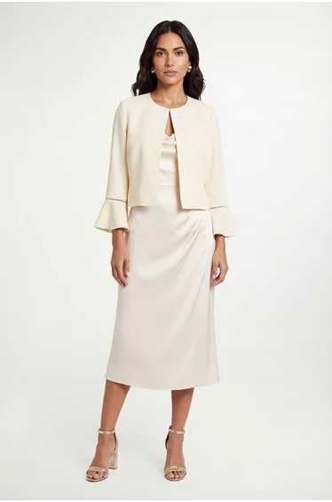 Woven Flute Sleeve Jacket