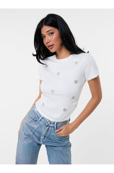 Butterfly Embellished T-Shirt