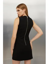 Compact Stretch Frill Detail Mini Dress - 2