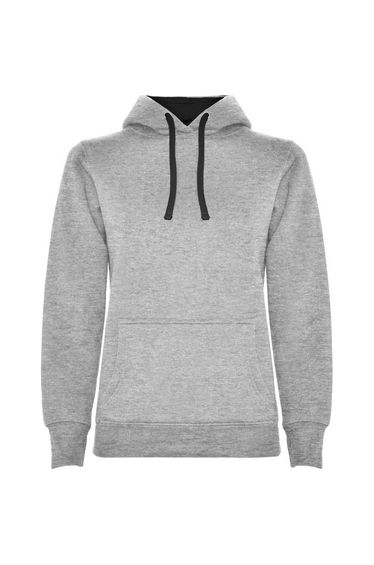 Roly Womens/Ladies Urban Hoodie - Grey Marl/Solid Black