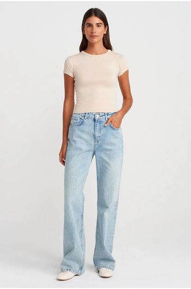 Dilvin Women's Slim Fit Cotton Crop T-Shirt