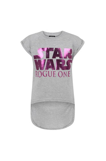 Star Wars Girls Marl Short-Sleeved T-Shirt - Grey