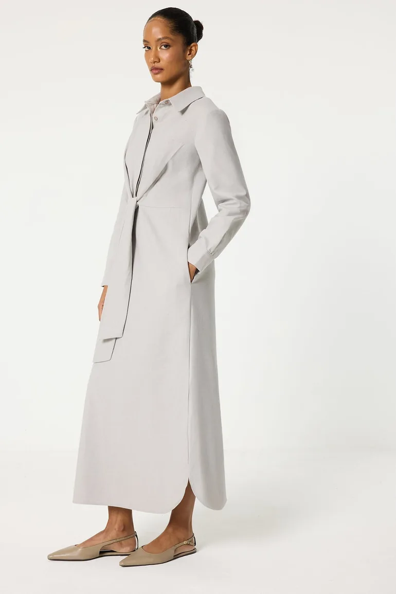 LINEN SHIRT DRESS - 2