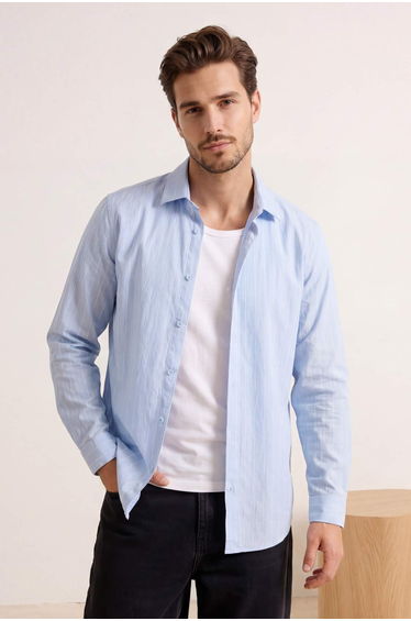 Light Blue Regular Men's Shirt