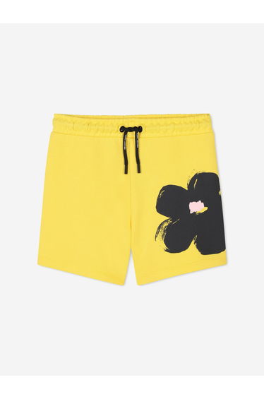 Girls Daisy Print Shorts in Yellow