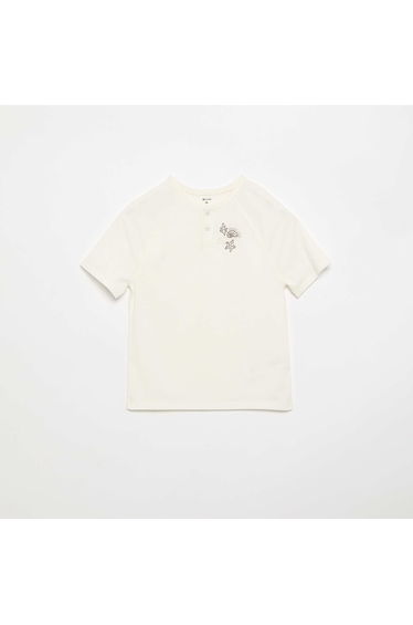 Embroidered Short-Sleeved T-shirt WHITE