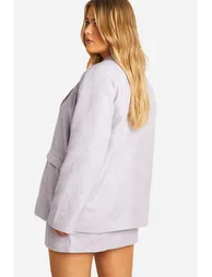 Plus Boucle Oversized Blazer - 1