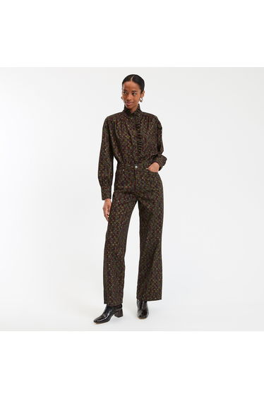 Floral Wide Leg Trousers with High Waist
