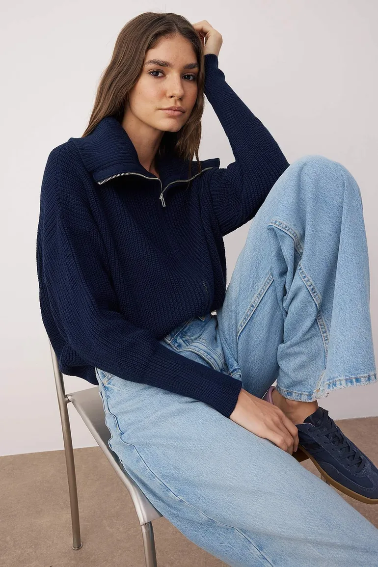 Cardigan - Navy blue - Oversize - 3