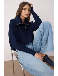 Cardigan - Navy blue - Oversize - 3