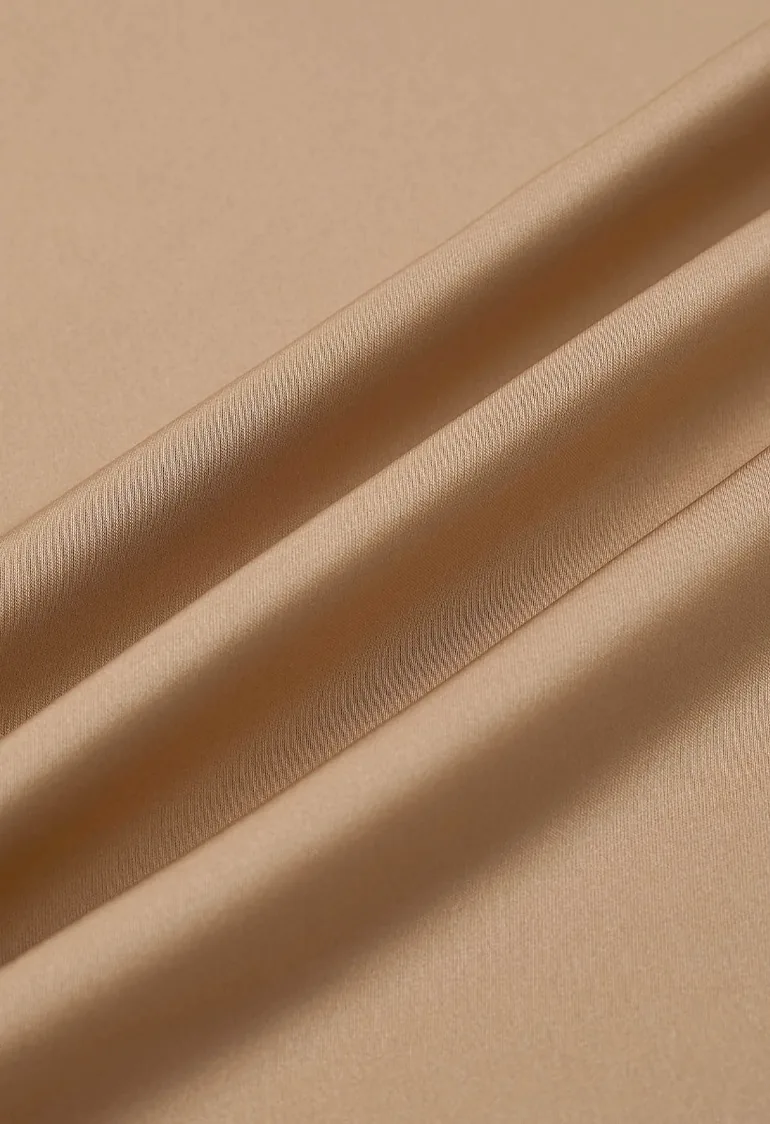Timeless Elegance Satin A-Line Maxi Skirt in Tan - 5