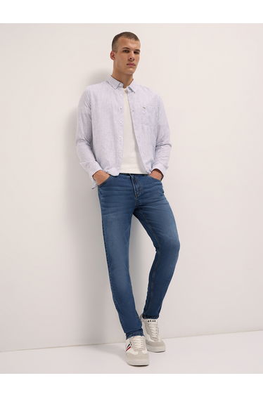 Men Cotton Blend Mid Rise Skinny Fit Jeans