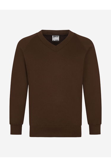 Zeco Kids School V-Neck Sweatshirt in Brown