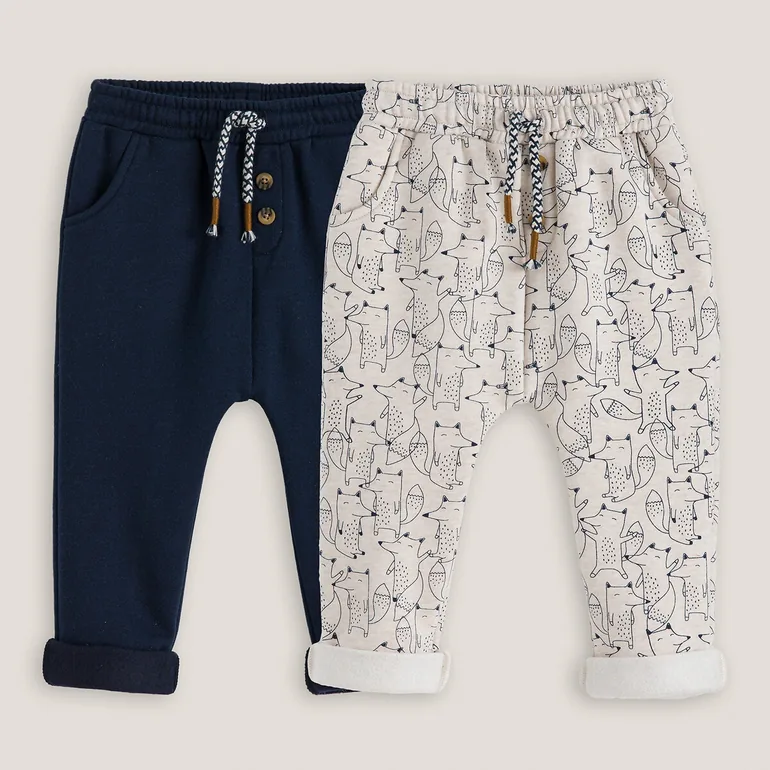 Pack of 2 Joggers in Cotton Mix