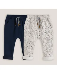 Pack of 2 Joggers in Cotton Mix