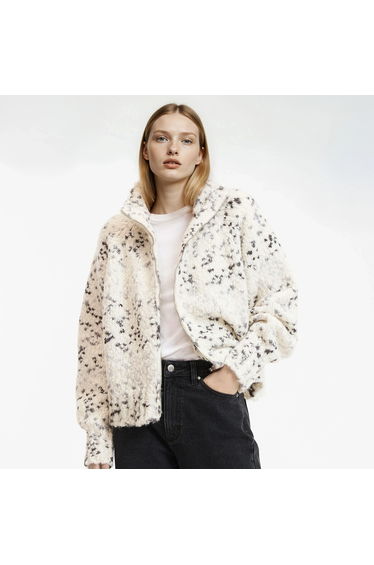Cardigan with Trucker Collar and Zip-Up Fastening