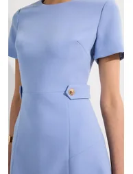 Compact Stretch Essential Waist Tab Detail Tailored Mini Dress - 2