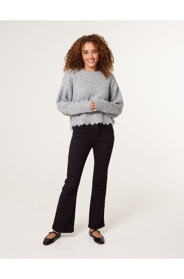 Lace Detailed High Neck Jumper