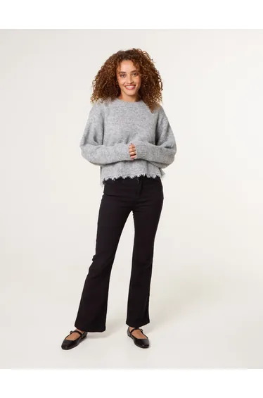 Lace Detailed High Neck Jumper