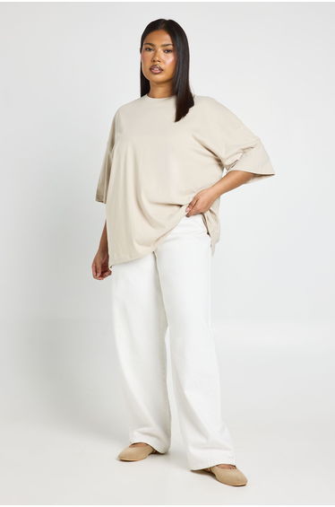 Plus Basic Oversized T Shirt - stone