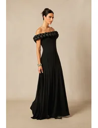 Caroline Off Shoulder Braided Knit Maxi Dress - 2
