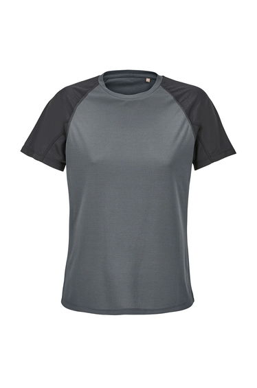 SOLS Womens/Ladies Performance Ripstop T-Shirt - Black/Charcoal