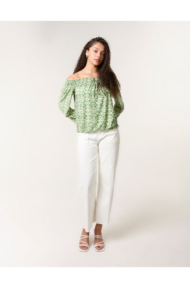 Bubble Hem Bardot Top