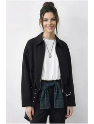 LUCCI Belted Oversized Bomber Jacket - 1