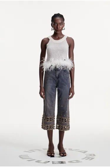 Dalisay Cutout Rhinestone Jeans