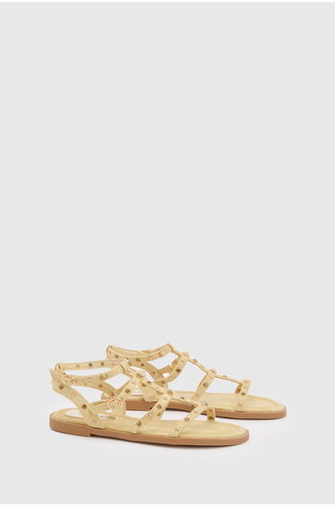 Luca Faux Suede Studded Gladiator Flat Sandals