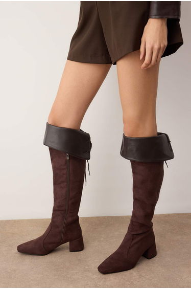 Brown suede women's premium boots