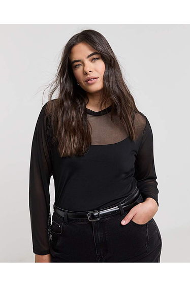 Mesh Long Sleeve Top