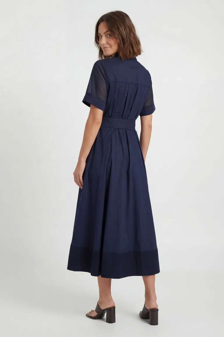 Utility Organdie Cotton Mix Woven Maxi Dress - 2
