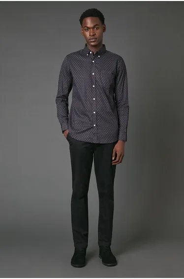 Tile Print Long Sleeve Shirt