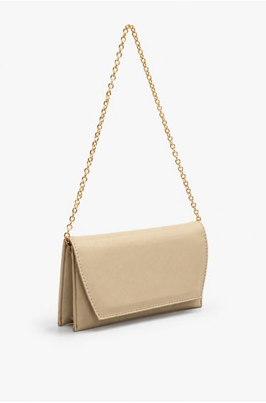 Leather Look Chain Strap Women's Hand and Shoulder Bag – Stylish Portfolio Clutch