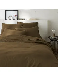 Victor Plain 100% Washed Cotton Satin 300 Thread Count Fitted Sheet - 4