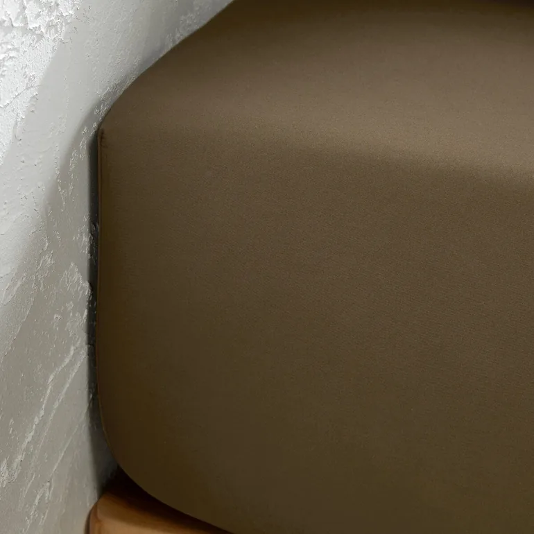 Victor Plain 100% Washed Cotton Satin 300 Thread Count Fitted Sheet - 3