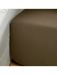 Victor Plain 100% Washed Cotton Satin 300 Thread Count Fitted Sheet - 3