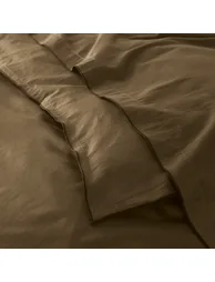 Victor Plain 100% Washed Cotton Satin 300 Thread Count Fitted Sheet - 5