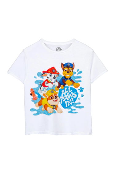 Paw Patrol Childrens/Kids All Paws In! T-Shirt - White/Multicoloured
