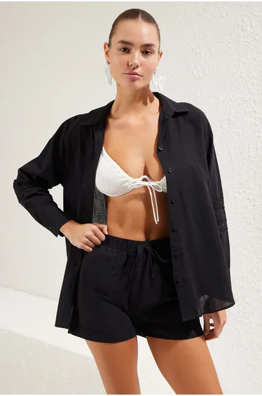 Black*001 Plain Woven 100% Cotton