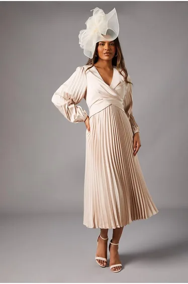 Petite Pleat Skirt Midaxi Dress