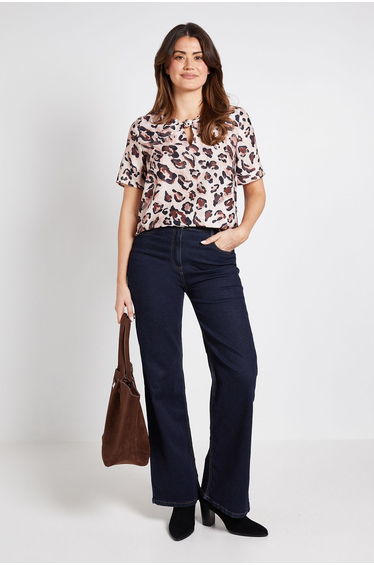 Leopard Print Twist Blouse