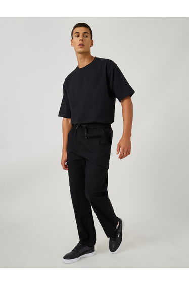 Solid Cotton Straight Leg Cargo Pants