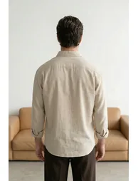 Cream Regular Men's Shirt - 1